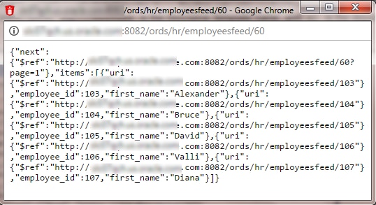 The result in JSON format